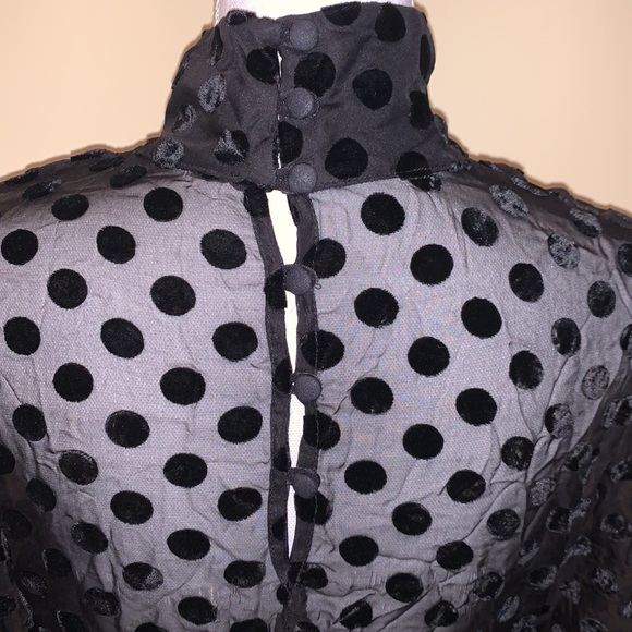 STONE COLD FOX Shimo Dress Velvet Dots Black Sheer Short Event Coquette Mini - Picture 5 of 9